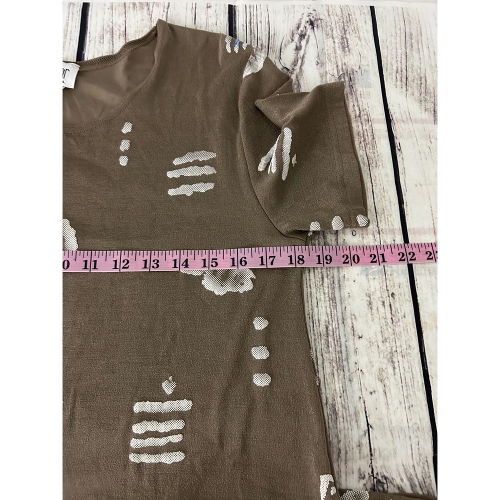 Jostar Vintage Brown Abstract Print Slinky Maxi Dress Womens L Short Sleeve USA - Picture 8 of 9